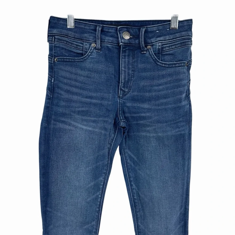 Express‎ Denim Perfect Lift Mid Rise Ankle Legging Size 0 Regular Medium Wash
